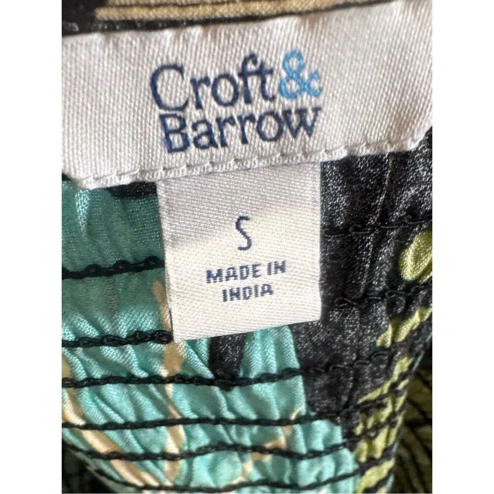 Croft and Barrow smocked tropical print midi dress with pockets size small NWT